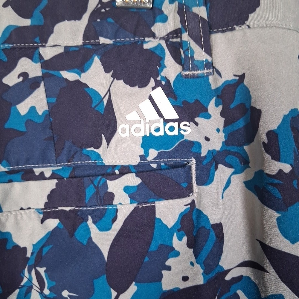 Adidas Golf Shorts Men Size 36 Gray Blue Camo Lightweight  Inseam 10 - Picture 4 of 6